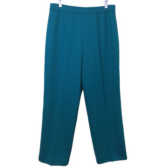 Vintage 2pc Set Graff Polyester Leisure Suit Blazer Comfort Pant -L Pockets Teal - Picture 8 of 10